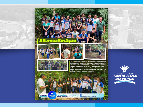 Alunos do CEPCOM celebram o Dia do Rio com visita à nascente do Paruá